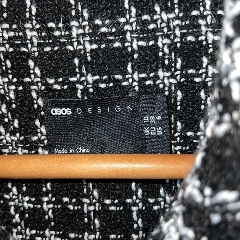 ASOS Oversize Tweed Button Down Coat Size 6 - Picture 2 of 4